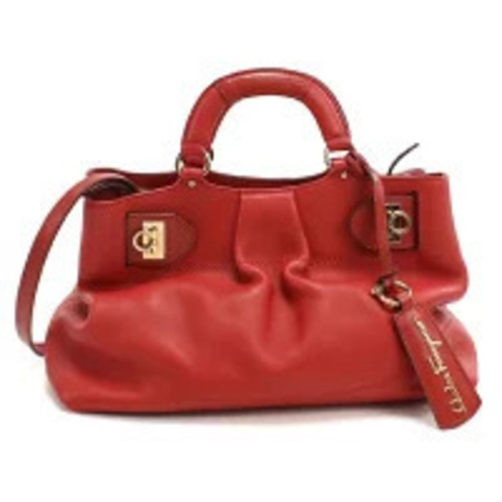Salvatore Ferragamo Tote Bag Gancini Red Handbag